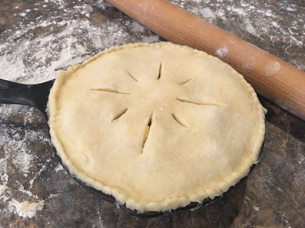 Corey's Favorite Pie Crust - baked mini blueberry pie crust recipe with sugar sprinkled crust