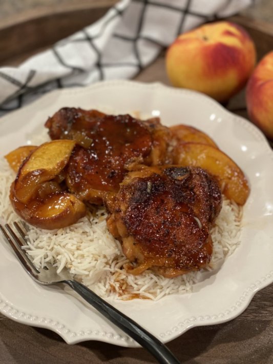 BBQ peach chicken - easy recipe from Coogan's Kitchen - easy grilled chicken recipes

