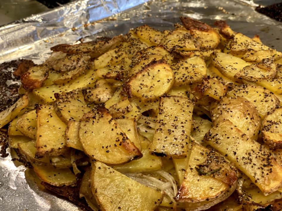 rosemary potato galette with onions and seasonings