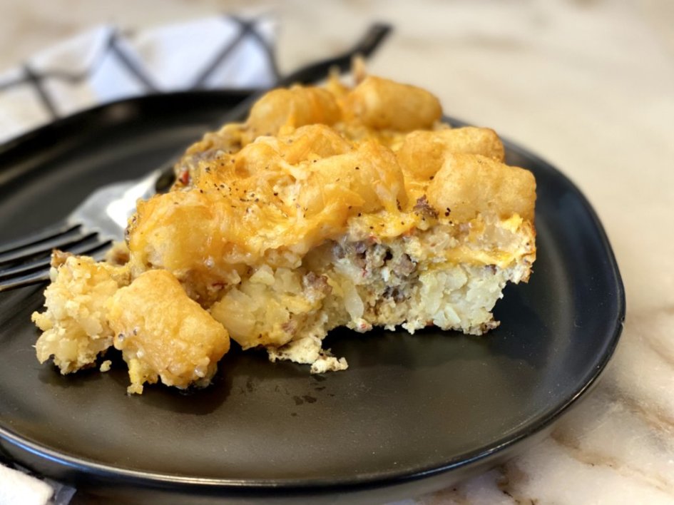 breakfast casserole with tater tots and sausage