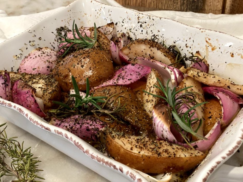 Sweet Rosemary Pears and Onions