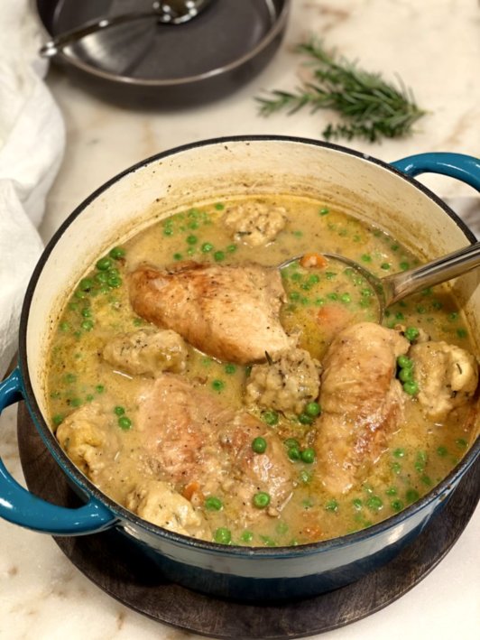 Savory Chicken Stew with Rosemary Dumplings
