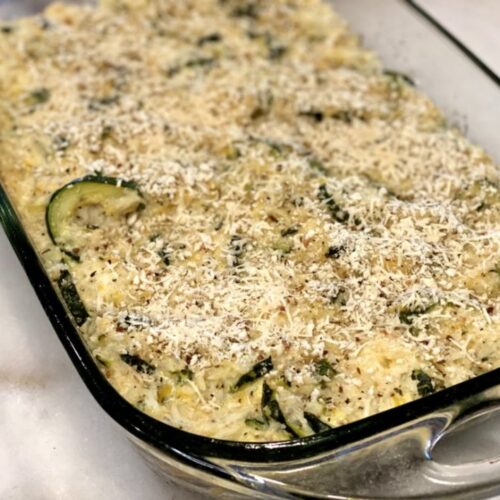 Easy Cheesy Zucchini Rice Casserole - Coogan's Kitchen