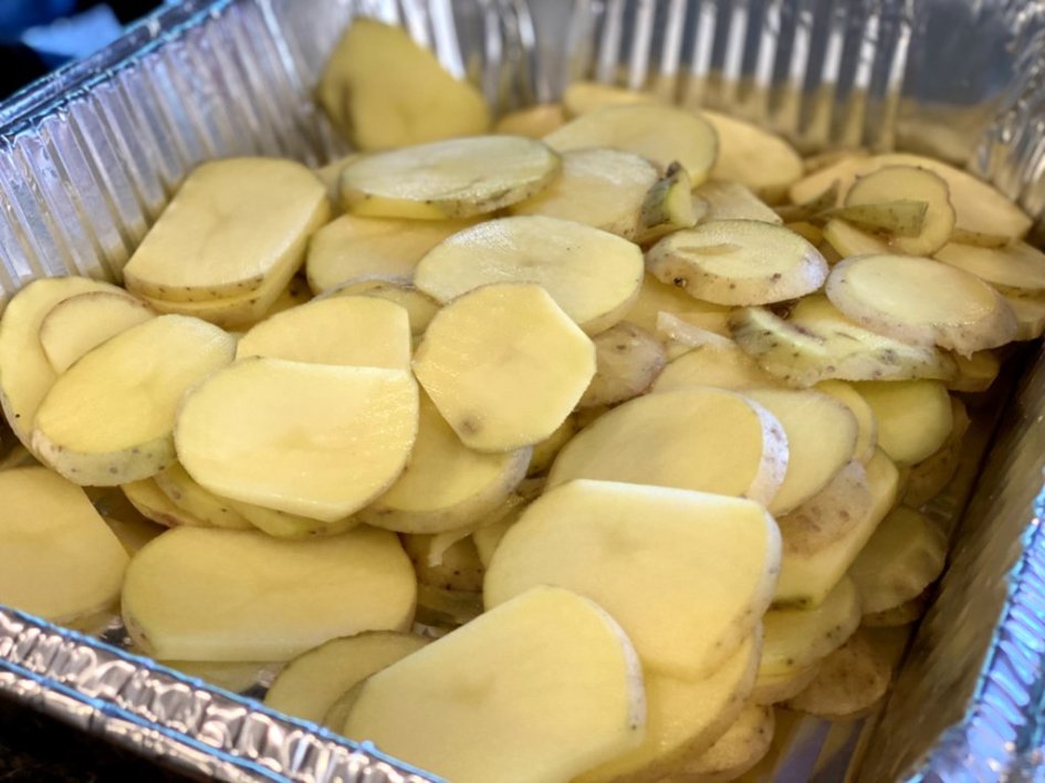 sliced potatoes ready cut thin.