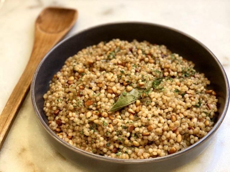 Couscous with Buttered Pine Nuts and Shallots